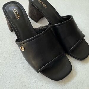 Michael Kors Black Leather Mules